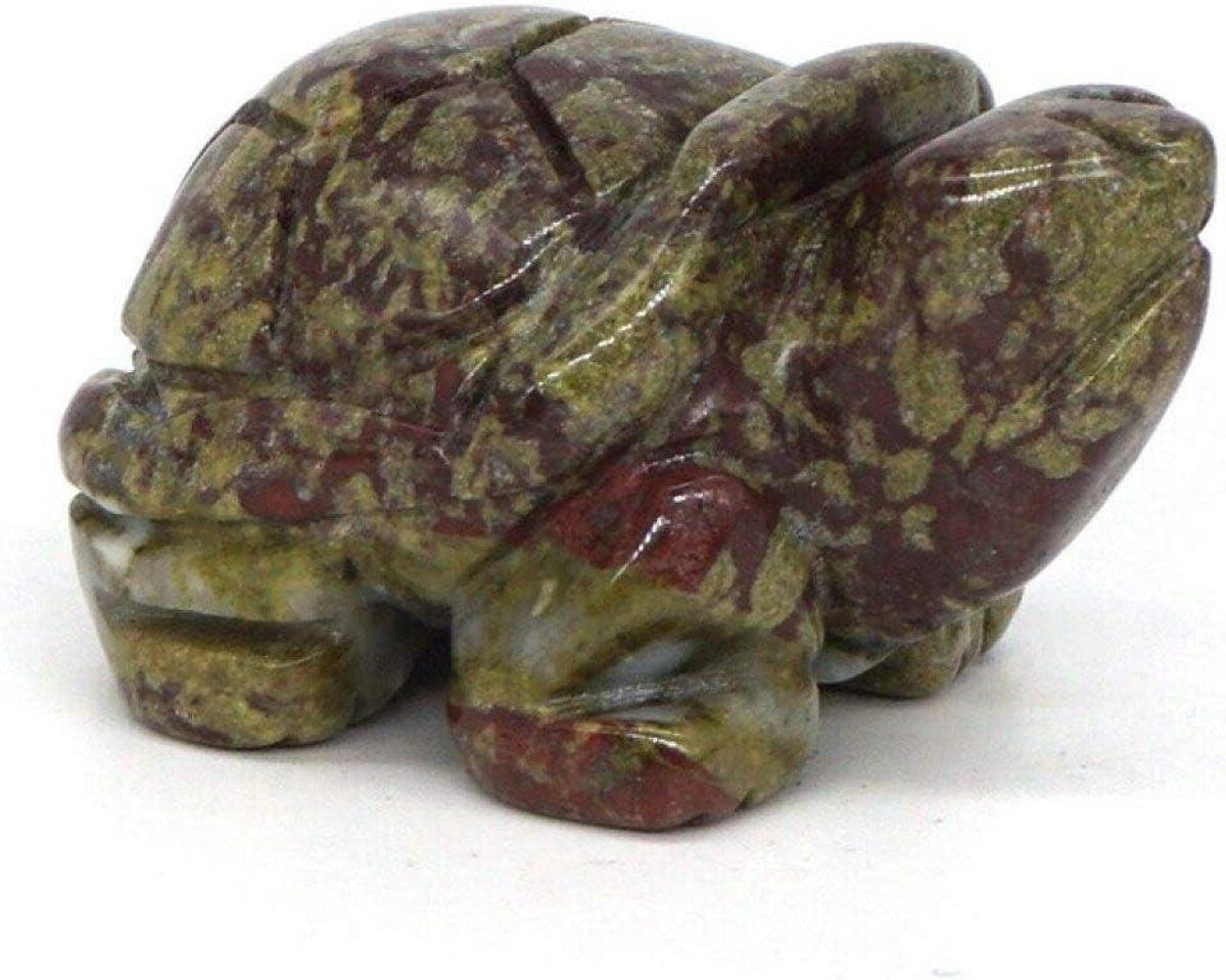 Edelsteen Schildpad Dragon Blood Jasper - Kristallen Beeldje voor Decoratie - 4 cm