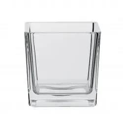 Kerzenhalter aus Glas, quadratisch, 12 x 12 x 12 cm (Höhe)