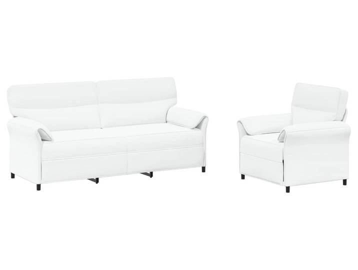 vidaXL Ensemble de canapés\, 2 pièces\, blanc\, revêtement en tissu