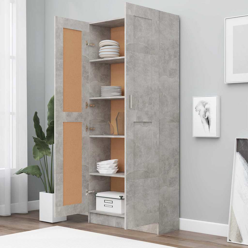vidaXL Bibliothèque Gris béton 82,5x30,5x185,5 cm Bois d'ingénierie