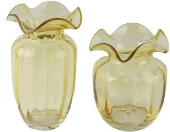 Aria Home Fleurine Colored Glass Goblet Table Vase Decor Set of 2