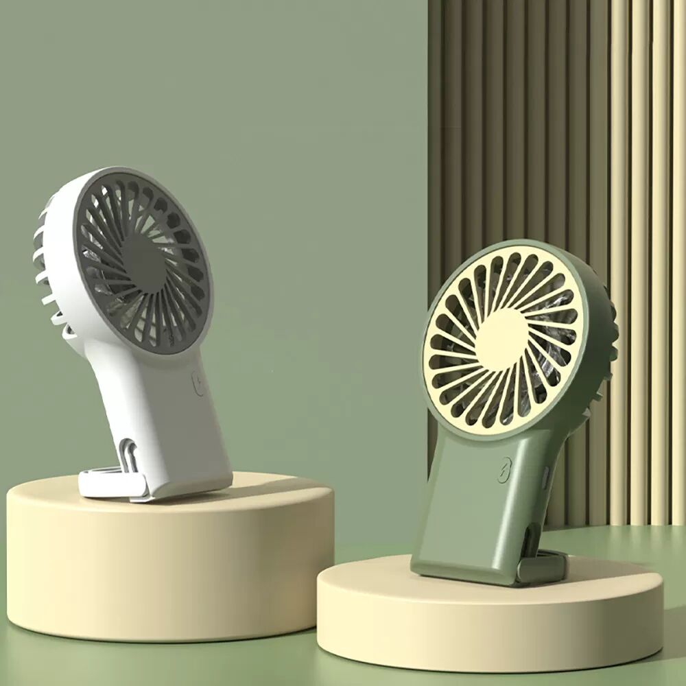 INF Tragbarer faltbarer Ventilator mit Karabiner Weiß