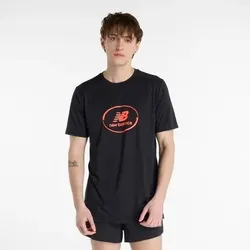 NEW BALANCE Herren T-Shirt Sport Essentials Graphic Run T-Shirt, Größe L in Schwarz 53200