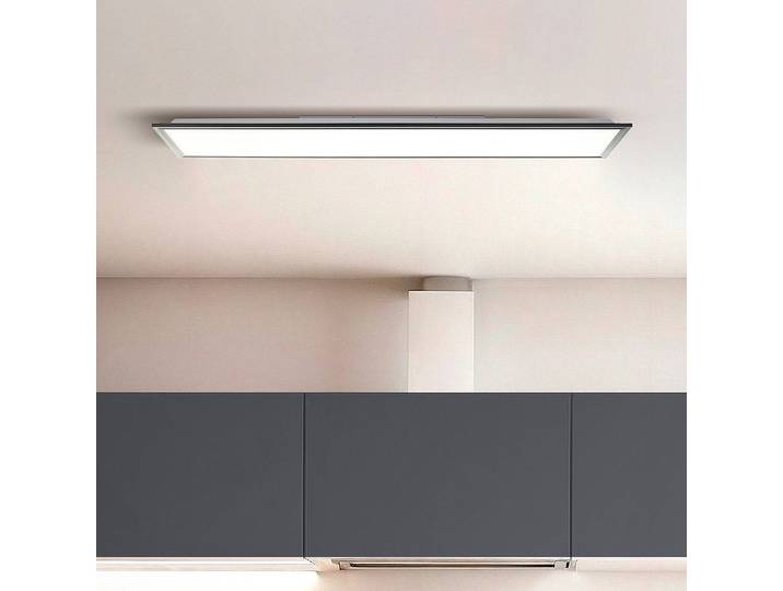 Plafonnier LED 100 x 5cm Noir/Noir Aluminium verni Plastique ABS LED Module LED