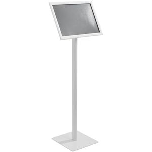 Böttcher-AG Infoständer Classic aus Aluminium, weiß, A3, 100 cm Höhe, Hoch- oder Querformat