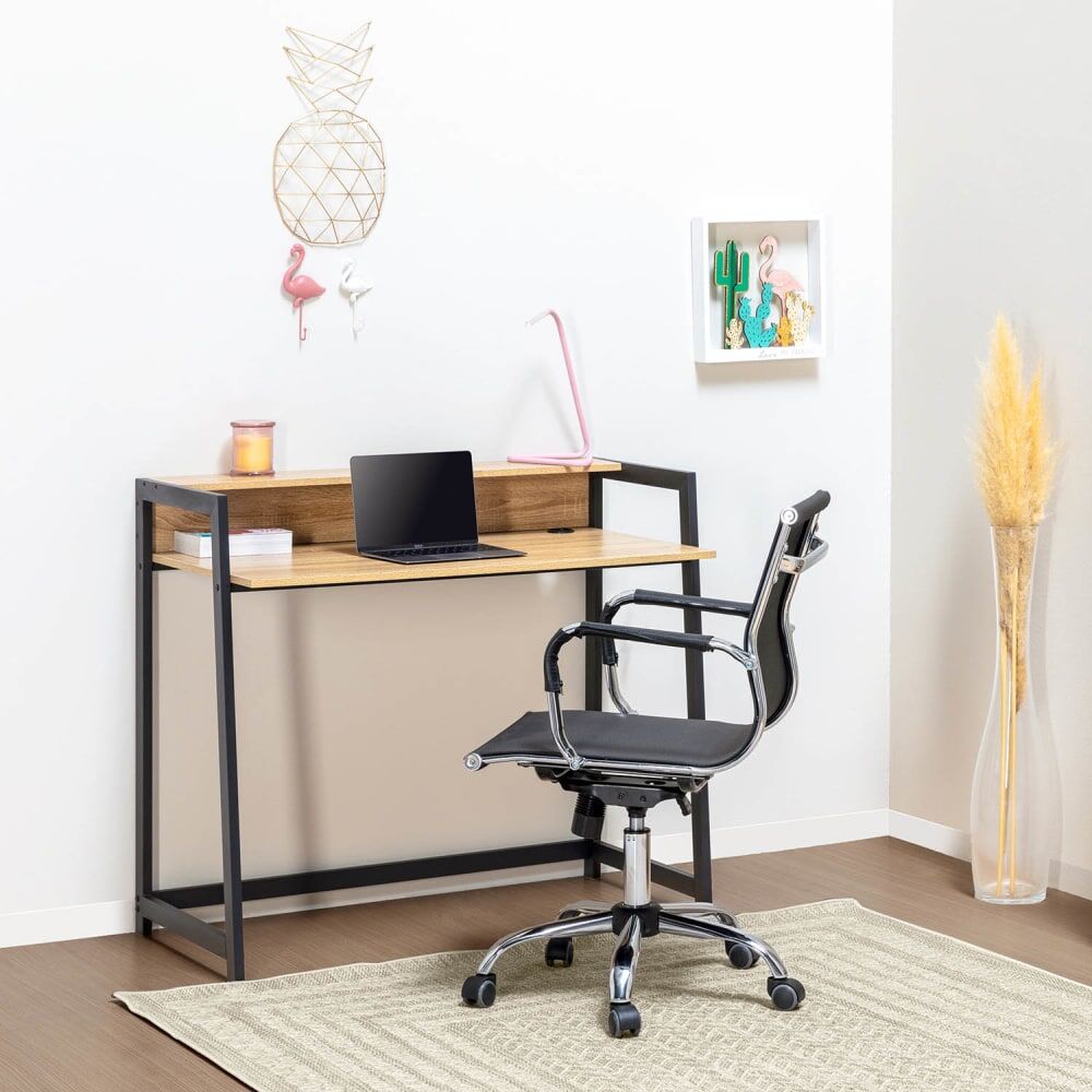 HOMN Fauteuil de bureau inclinable, hauteur réglable Noir 53x92x61cm