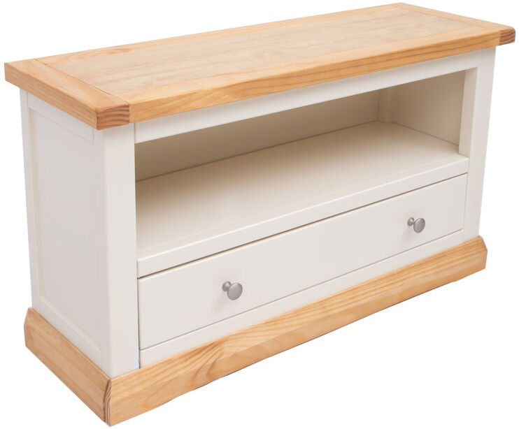 Lark Manor Abington TV Stand Natural/White/Natural/Silver 48"