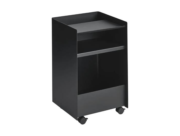 Muuto Folded Trolley Rollwagen offen Schwarz, 37,4x61,5x37,2 cm