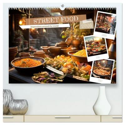STREET FOOD Impressions around the world (High Quality Premium Wall Calendar 2026 DIN A2 landscape),CALVENDO 12 Month Wall Calendar