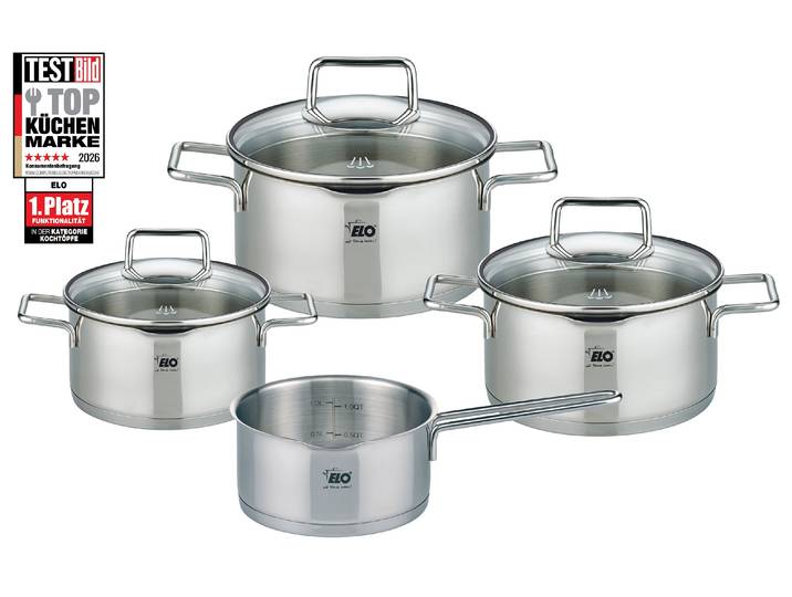 Topf-Set ELO Smart Steam , silber (edelstahlfarben), B:32cm H:27cm L:52cm, Töpfe, Topf-Set, Induktion