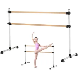 VEVOR Ballettstange Tanzstange freistehende Doppelstange, höhenverstellbare (170-1165 mm) Stretchstange aus Holz für Ballettübung, Gleichgewichtstraining, Entspannungsübungen