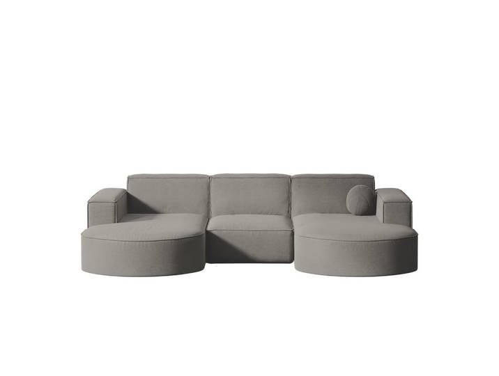 Kaiser Möbel Gartenecksofa U-Form Garten Modena Studio Sofa-U Patio Hellgrau, Holz, Füllung: Komfortschaum, L-Form,L-Form, 165x78x299 cm, Gartenmöbel, Loungemöbel, Gartensofas & Loungesofas