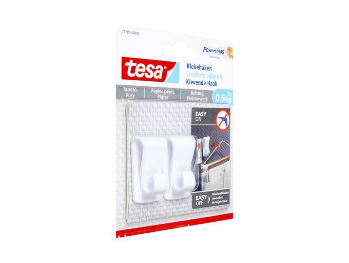 Tesa Deko-Klebehaken für Tapete und Putz 0.5 kg 2 Stück