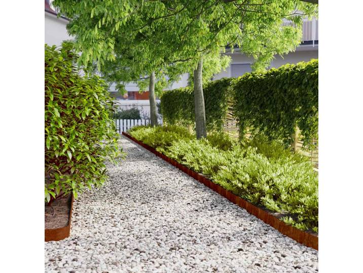 vidaXL Rasenkanten 50 Stk. 10x103 cm Flexibel Cortenstahl