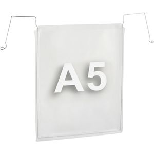 Sprintis Kennzeichnungstasche A5 hoch, Drahtbügeltasche, transparent, 10 Stück
