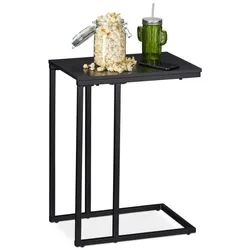 Relaxdays Beistelltisch schwarz Schwarz