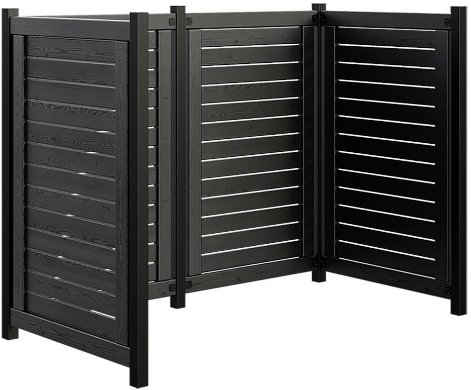Plus Mülltonnenverkleidung Lund 165x85x124cm z/Einbetonieren RAL 9005 Schwarz