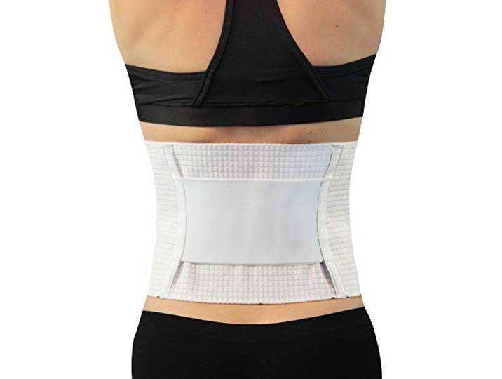 Hydas Rückenstützbandage Stark Gürtel für einen gesunden Rücken und korrekte Haltung Bandage bei Rückenschmerzen und Muskelschwäche (Starke Stützkraft) Weiß Einheitsgröße