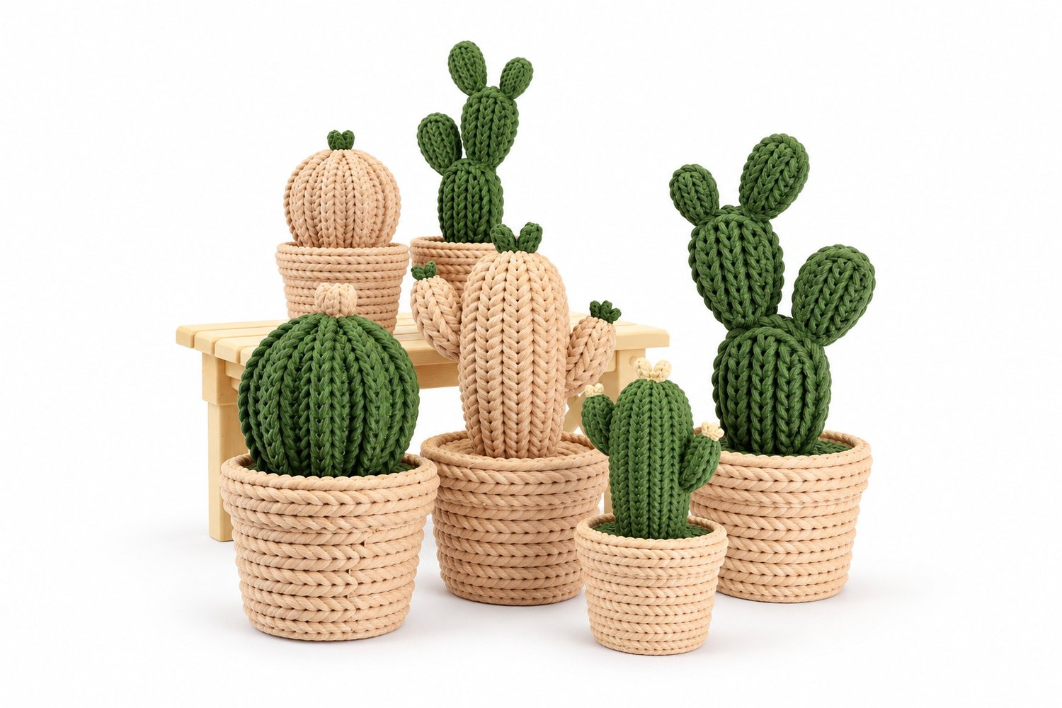 Casa Verde Set van 6 Succulenten Kunstplanten in Pot voor Binnendecoratie