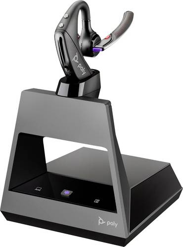 HP Poly Voyager 5200- M Office In Ear Headset Bluetooth, Kabellos Schwarz mit Bluetooth Basisstation