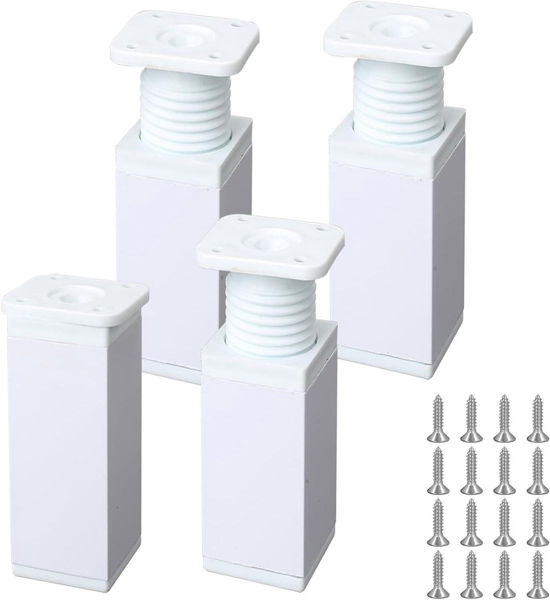 Verstelbare Meubelpoten Set in het Wit voor Meubels, Hoogte: 12 cm