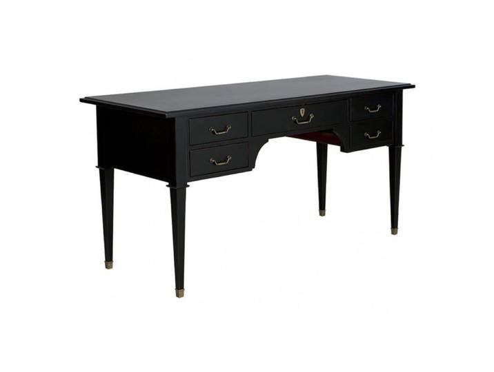 Bureau 5 tiroirs en bois noir