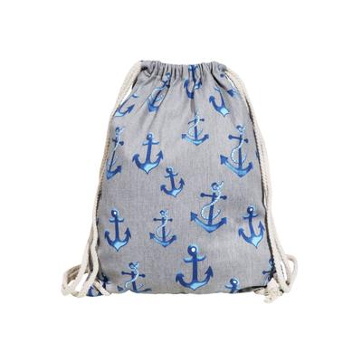 Turnbeutel CHAM CHAM "Trend Turnbeutel aus Textil mit Ankern", Damen, grau, Textil, Taschen