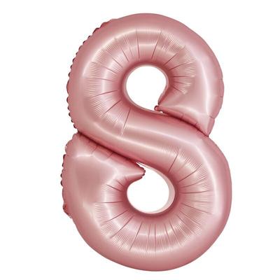 XL Folienballon roségold rosa matt Zahl 8