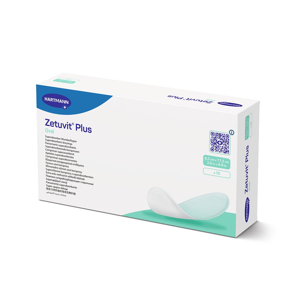 Zetuvit Plus Oval 6,5x17,5 cm Wundauflage 10 St Verband