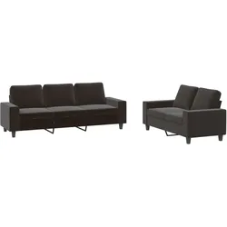 vidaXL 2-tlg. Sofagarnitur Schwarz Stoff