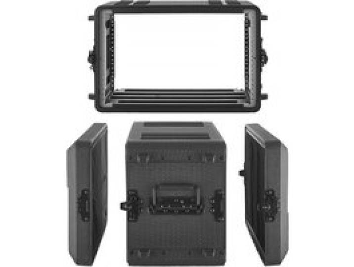 VEVOR 6U Rack Koffer 26 cm Tiefe, Rackcase 22 cm Innentiefe, Rackmount-Flightcase mit Mikrofonfach, Polyethylen-Konstruktion, Versenkten Verschlüssen, für Verstärker, Prozessoren, Controller