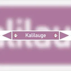 Rohrleitungskennzeichen Kalilauge - 270x37 mm Folie selbstklebend