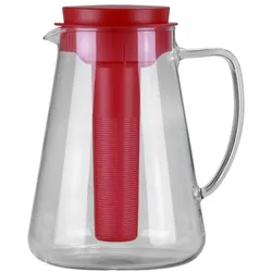 Tescoma, Teekanne, Glaskrug TEO 2.5 l, mit Teesieb und Kühleinsatz , rot (2.50 l)