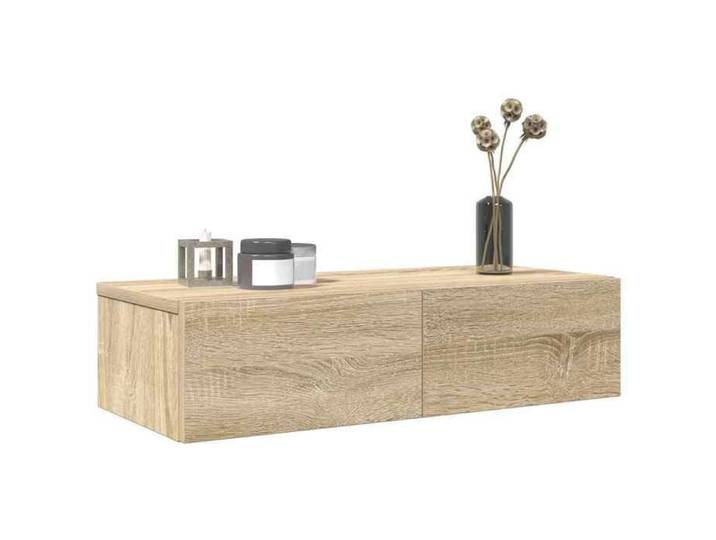 Étagère murale avec tiroirs chêne sonoma bois d'ingénierie 859970