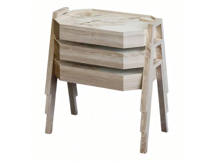 JVmoebel Couchtisch Beiger Holz Couchtisch mit klarer Linienführung für modernes Wohnen (Set, 3x Couchtisch), Made in Europe