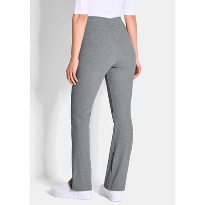 2-in-1-Hose GOLDNER "Bequeme Stoffhosen im Doppelpack", Damen, Gr. 54, N-Gr, grau (grau, schwarz), Obermaterial: 92% Viskose CV. 8% Elasthan EL., gerade, Hosen, Feine Rippenstruktur