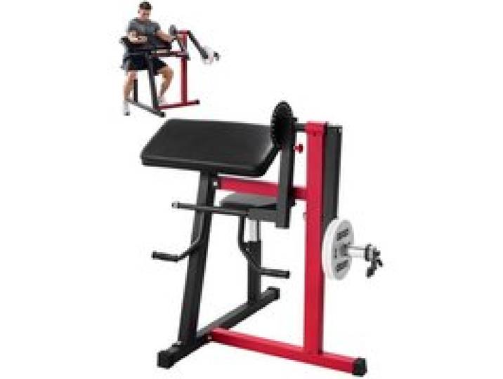 VEVOR Preacher Curl Bench, 2-in-1 biceps curl bank en triceps extension machine, geïsoleerde biceps station met zittende arm, gewichtstrainingbank, fitnessapparatuur voor thuisgym