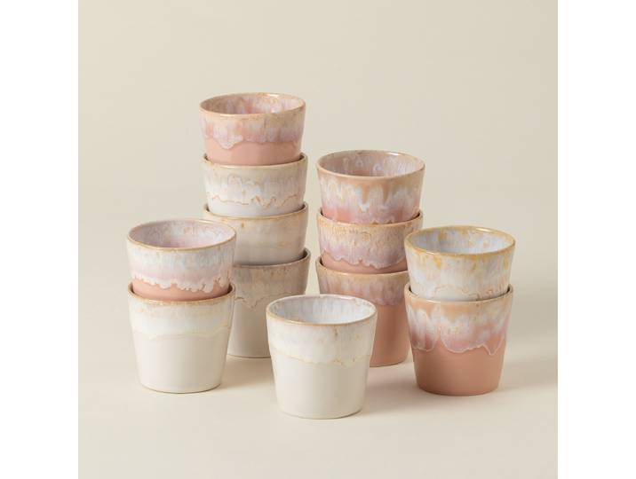 Lungo-Tasse Grespresso 12er-Set Ø 8cm Pink/Weiß/Pink/Weiß