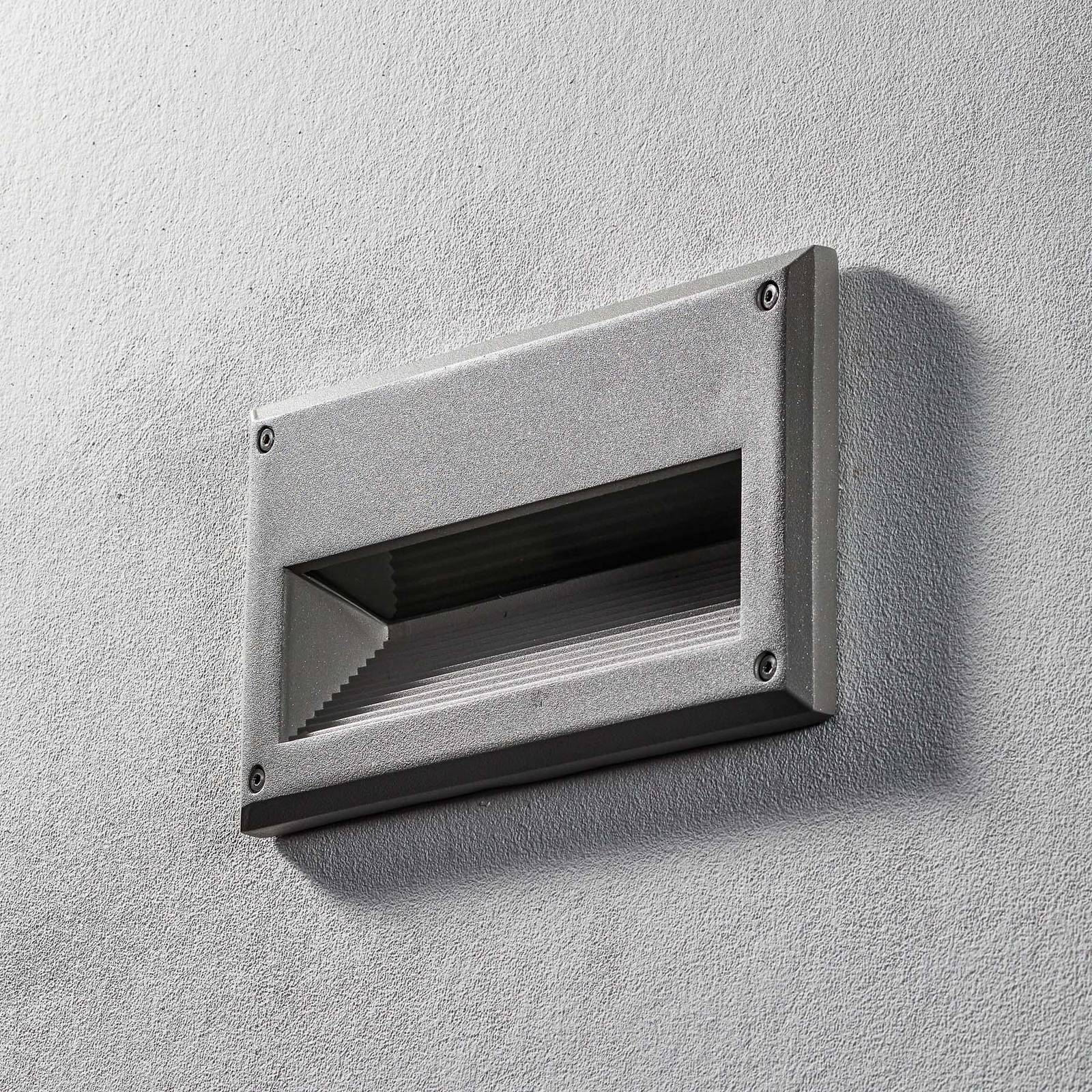 SLV Brick Downunder indbygget væglampe E14 IP44 BRICK, dæmpbar, Aluminium/grå/zink, Aluminium, Moderne