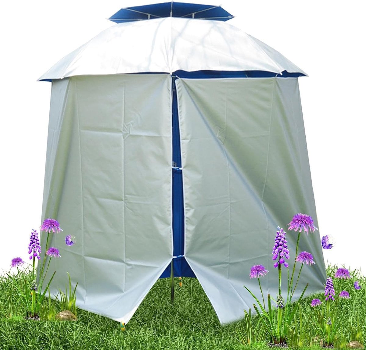 Zonnetent Strandparasol met Waterdichte Parasolhoes in Blauw