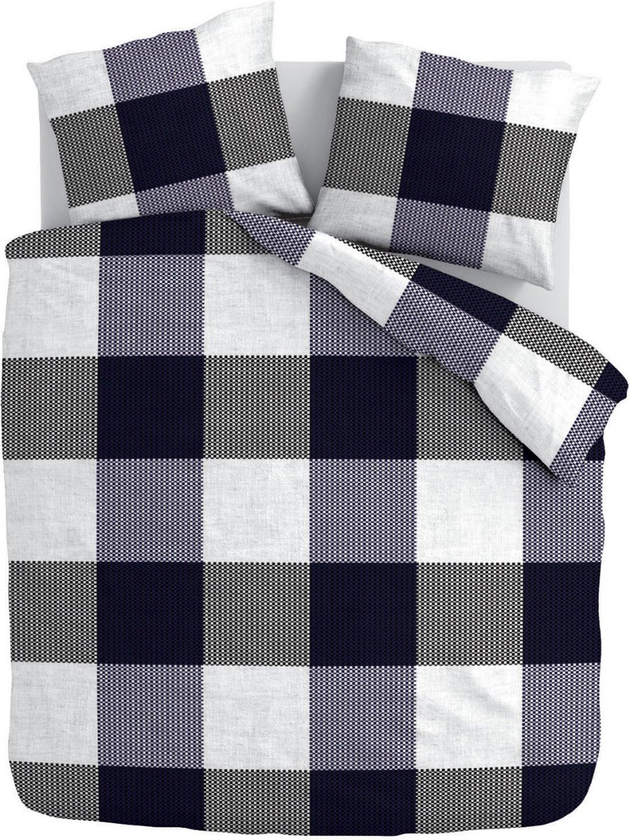 Zydante Dekbedovertrek Cotton Rich Collection Swedish Blocks Blauw 240 x 200 cm