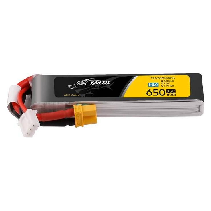 Tattu Accumulator Lipo 2s 650mAh 95C 7.6V HV z XT30 Long-Pack (650 mAh, 7.60 V) (TAA6502S95XT3L)