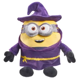 Schmidt Spiele - Minions Wizard Plüschfigur 29 cm – Kuscheltier mit Zauberhut aus Minions & Monster, weich & detailreich