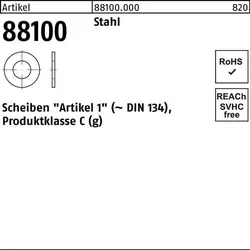 Unterlegscheibe R 88100 6,5x 13x1,25 Stahl 200 Stück
