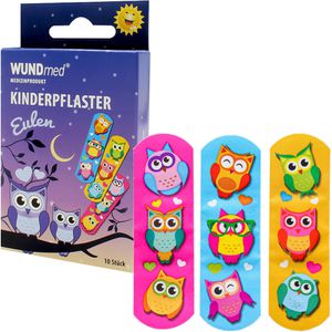 WUNDmed Pflaster Eulen, 10 Strips, wasserfest, 6,3 x 1,9cm