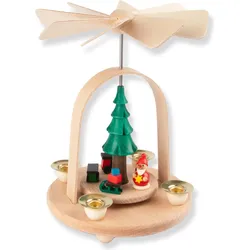 Holzwaren Egermann, Weihnachtsdeko, Pyramide "Weihnachtsmann" handgefertigt aus dem Erzgebirge