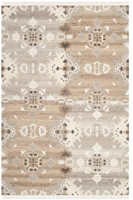 SAFAVIEH Handmade Natural Kilim Rukiye Wool Rug with Fringe