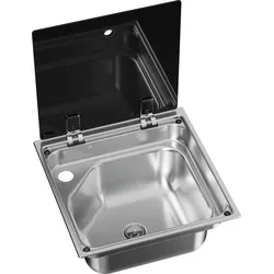 Dometic Spülbecken eckig  CVS1350G mit Glasabdeckung