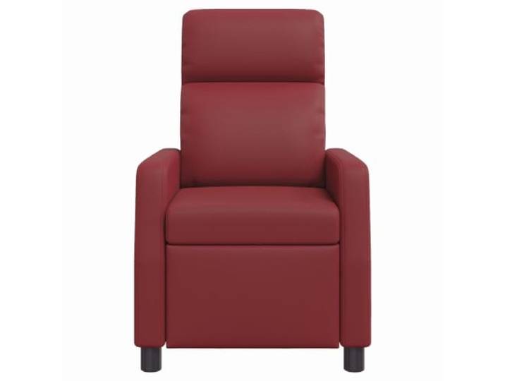 Sessel Recliner Rotwein aus Kunstleder, Verstellbar 115-160 Grad Modernes Design, verstellbare Rückenlehne, Schaumstoff und Faserfüllung, Metallrahmen, leicht zu reinigen