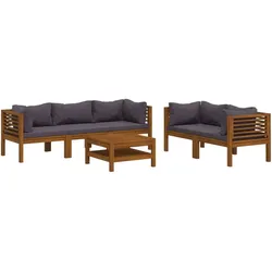 vidaXL 6-tlg. Garten-Lounge-Set mit Auflage Massivholz Akazie